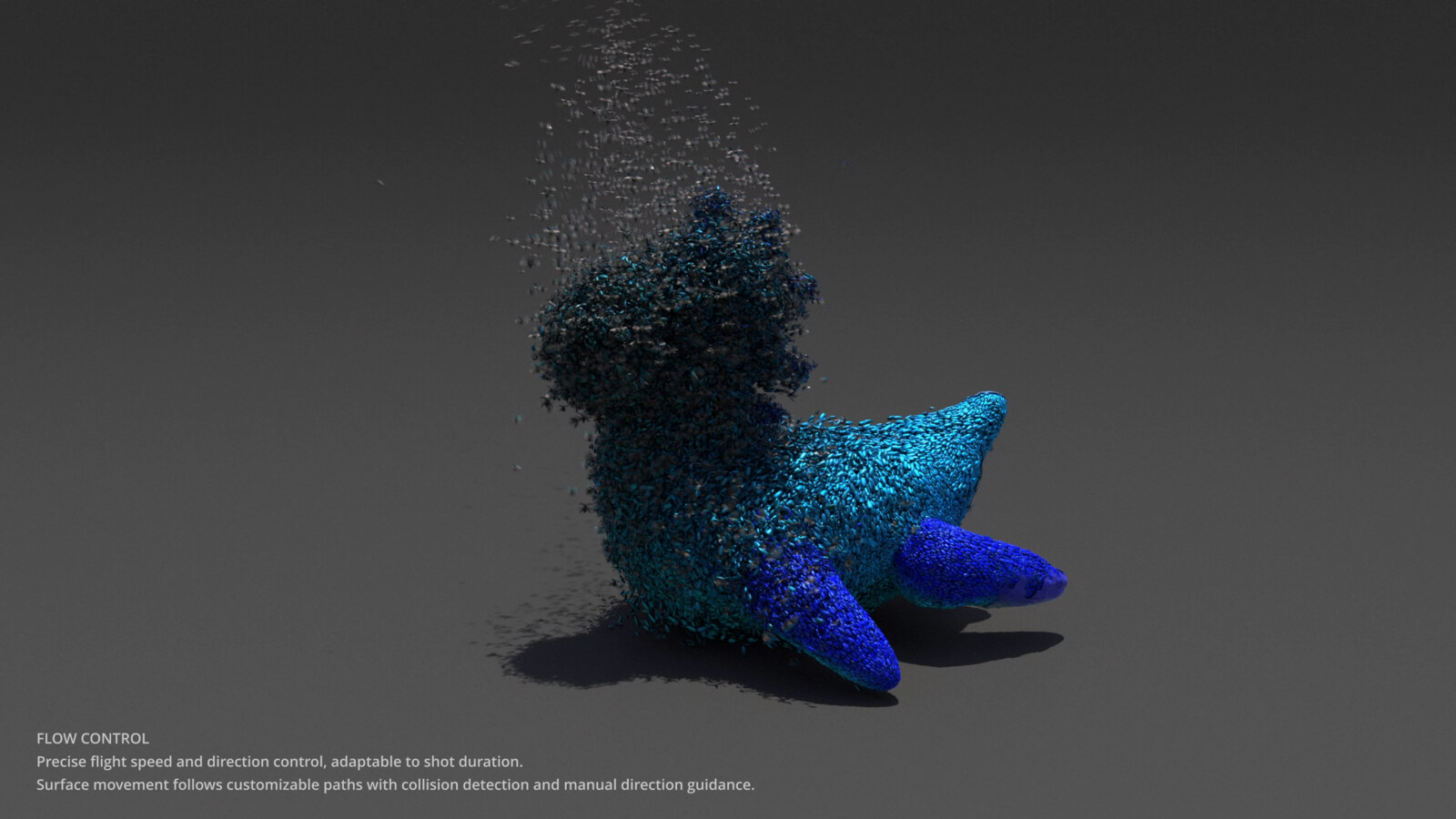 A swarm of insects covering a toy figure and lifting off it